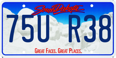 SD license plate 75UR38