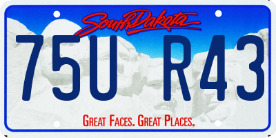 SD license plate 75UR43