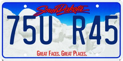 SD license plate 75UR45