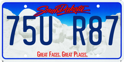 SD license plate 75UR87