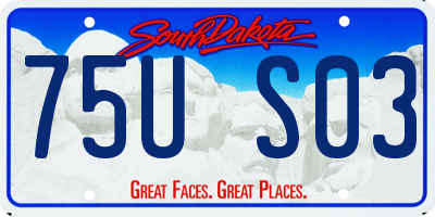 SD license plate 75US03