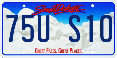 SD license plate 75US10