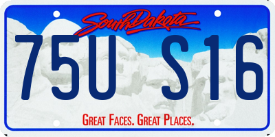SD license plate 75US16