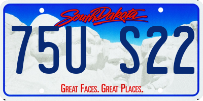 SD license plate 75US22