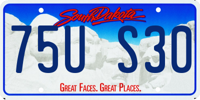 SD license plate 75US30