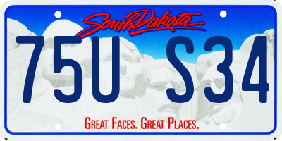 SD license plate 75US34