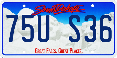 SD license plate 75US36