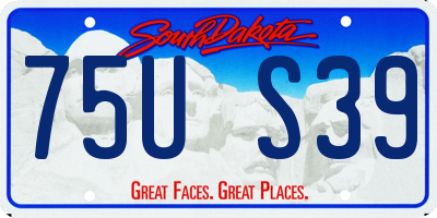 SD license plate 75US39