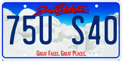 SD license plate 75US40