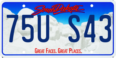 SD license plate 75US43