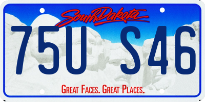 SD license plate 75US46