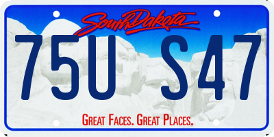 SD license plate 75US47