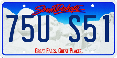 SD license plate 75US51