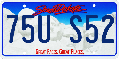 SD license plate 75US52