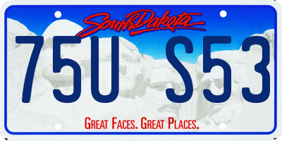 SD license plate 75US53