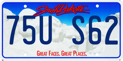 SD license plate 75US62