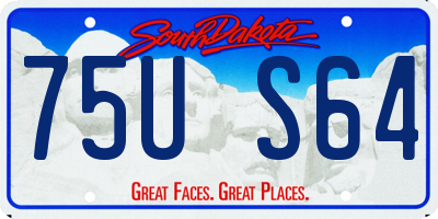 SD license plate 75US64