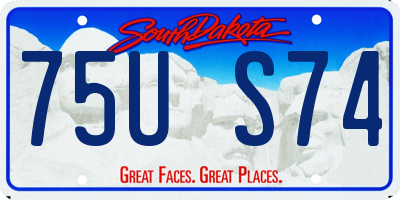SD license plate 75US74