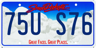 SD license plate 75US76
