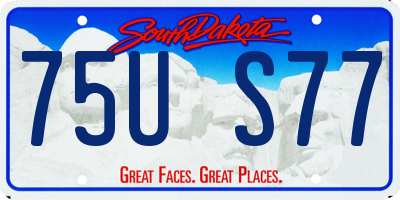 SD license plate 75US77