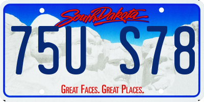 SD license plate 75US78
