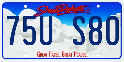 SD license plate 75US80