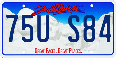 SD license plate 75US84