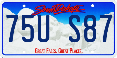 SD license plate 75US87
