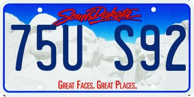 SD license plate 75US92