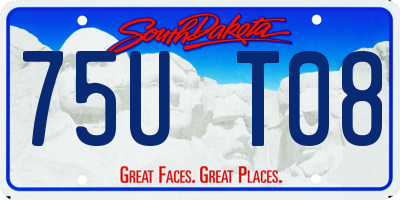 SD license plate 75UT08