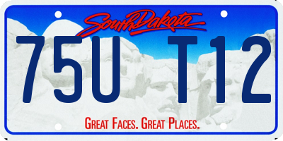 SD license plate 75UT12