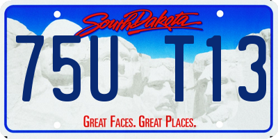 SD license plate 75UT13