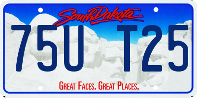 SD license plate 75UT25