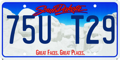 SD license plate 75UT29