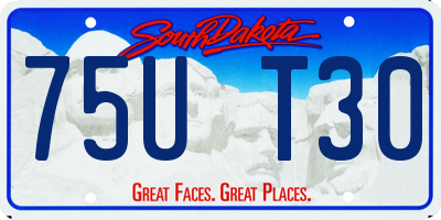 SD license plate 75UT30