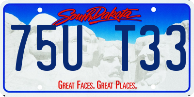 SD license plate 75UT33