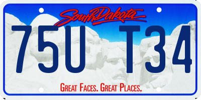 SD license plate 75UT34