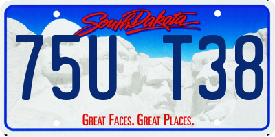 SD license plate 75UT38