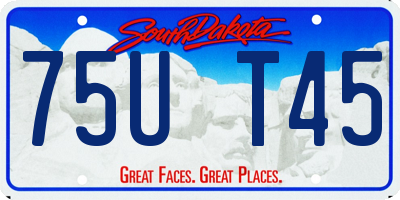 SD license plate 75UT45