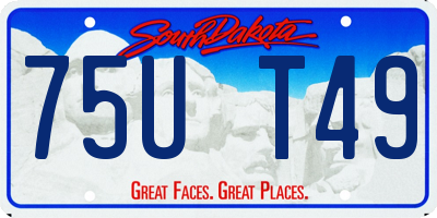 SD license plate 75UT49