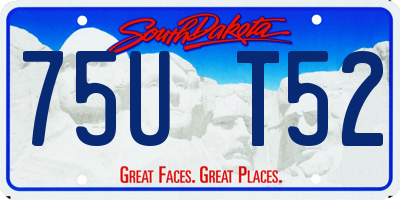 SD license plate 75UT52