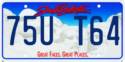 SD license plate 75UT64