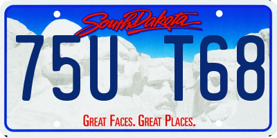 SD license plate 75UT68