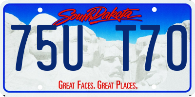 SD license plate 75UT70