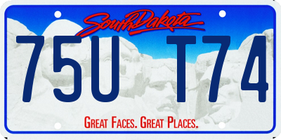 SD license plate 75UT74