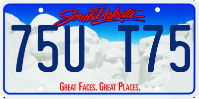 SD license plate 75UT75