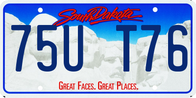 SD license plate 75UT76