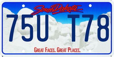 SD license plate 75UT78