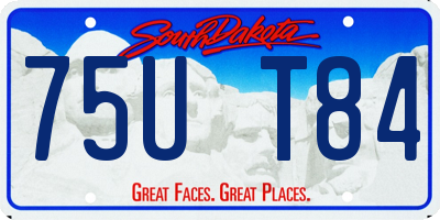SD license plate 75UT84