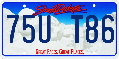 SD license plate 75UT86